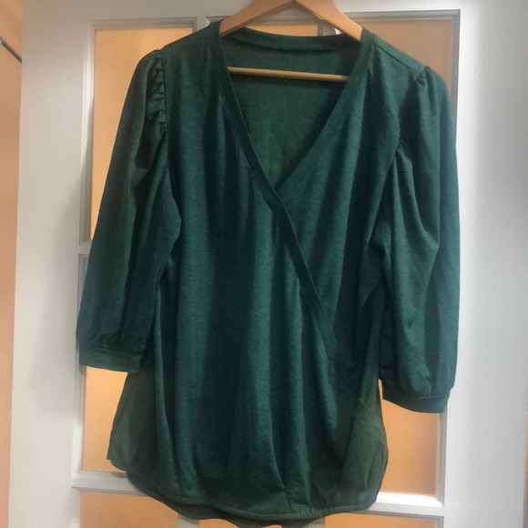 Puff sleeved surplice top - Picture 1 of 6